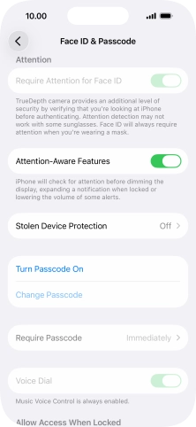 Press Turn Passcode On and key in a phone lock code of your own choice twice. Press Turn Passcode On and key in a phone lock code of your own choice twice.