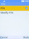Select PIN to turn the function on or off. Select PIN to turn the function on or off.