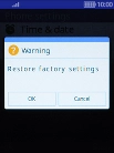 Press the Left selection key. Wait a moment while the factory default settings are restored. Follow the instructions on the screen to set up your phone and prepare it for use. Press the Left selection key. Wait a moment while the factory default settings are restored. Follow the instructions on the screen to set up your phone and prepare it for use.