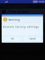 Press the Left selection key. Wait a moment while the factory default settings are restored. Follow the instructions on the screen to set up your phone and prepare it for use. Press the Left selection key. Wait a moment while the factory default settings are restored. Follow the instructions on the screen to set up your phone and prepare it for use.