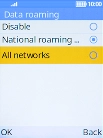 Select All networks to turn the function on or off. Select All networks to turn the function on or off.