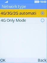 Select the required network mode. Select the required network mode.