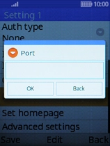 Key in 8080 and press the Left selection key. Key in 8080 and press the Left selection key.