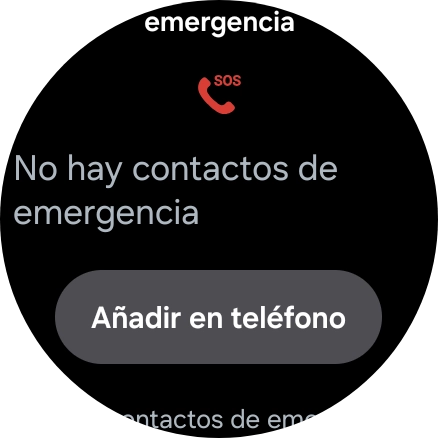 Pulsa Añadir en teléfono y sigue las indicaciones del teléfono para configurar tus contactos de emergencia. Pulsa Añadir en teléfono y sigue las indicaciones del teléfono para configurar tus contactos de emergencia.