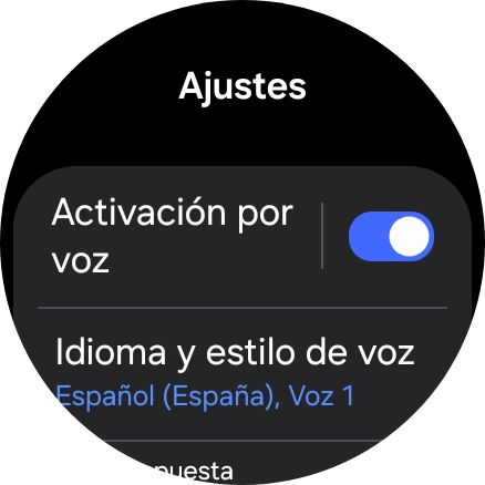 Pulsa Idioma y estilo de voz. Pulsa Idioma y estilo de voz.
