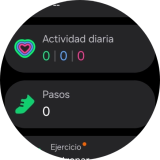 Bajo Actividad diaria puedes ver cuánto has avanzado con tus objetivos de la actividad diaria. Bajo Actividad diaria puedes ver cuánto has avanzado con tus objetivos de la actividad diaria.