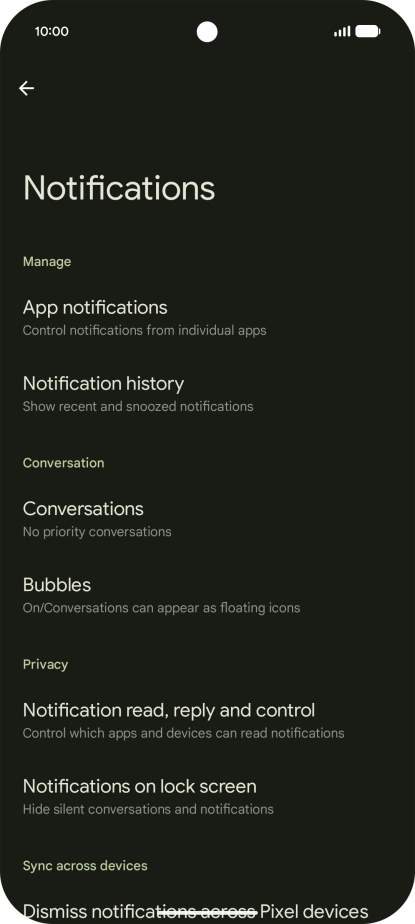 Press App notifications. Press App notifications.