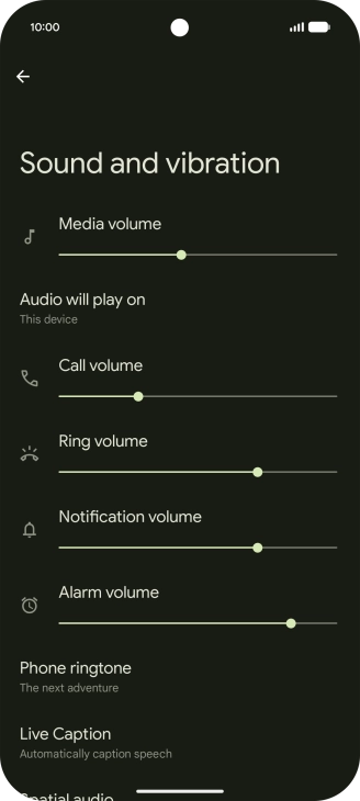 Press Phone ringtone. Press Phone ringtone.