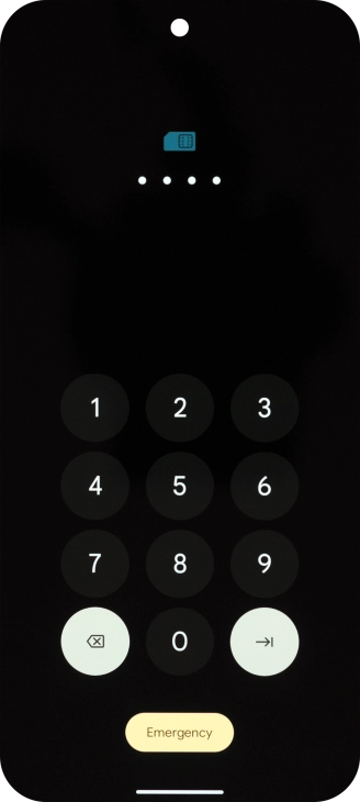 If your SIM is locked, key in your PIN and press arrow right. If your SIM is locked, key in your PIN and press arrow right.