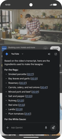 The answer from Gemini to your question is displayed. The answer from Gemini to your question is displayed.