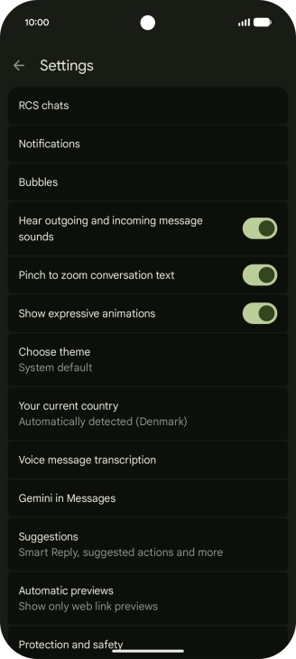 Press Gemini in Messages. Press Gemini in Messages.