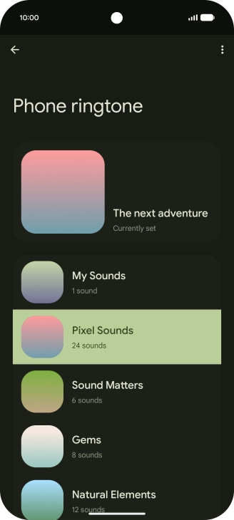 Press the required category. Press the required category.