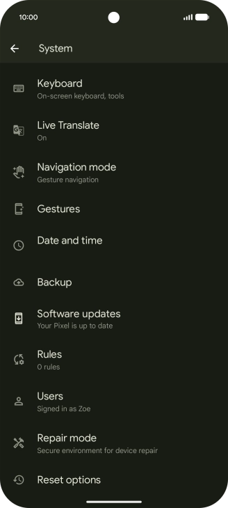 Press Reset options. Press Reset options.