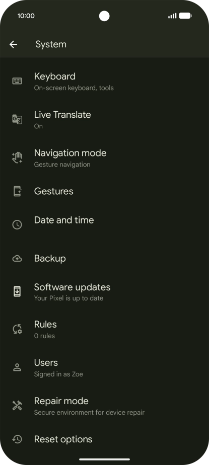Press Reset options. Press Reset options.