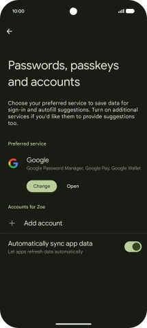 Press Add account. Press Add account.