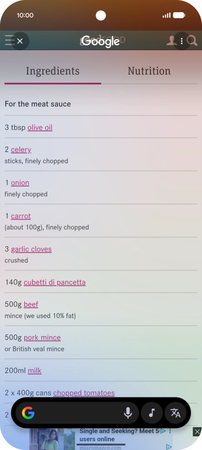 Press the translate icon. Press the translate icon.