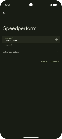 Key in the password for the Wi-Fi network and press Connect. Key in the password for the Wi-Fi network and press Connect.