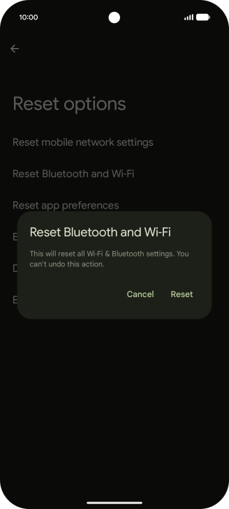 Press Reset. Press Reset.