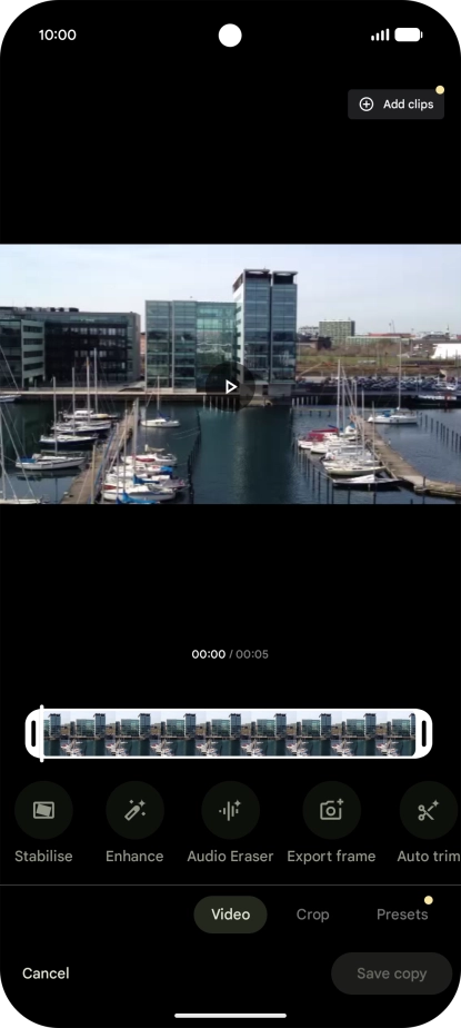 Press Audio Eraser. Press Audio Eraser.