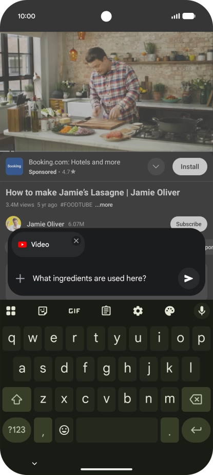 Follow the instructions on the screen to type or speak the required question for the video. Follow the instructions on the screen to type or speak the required question for the video.