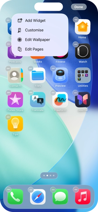 Press Customise. Press Customise.