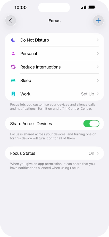 Press the required focus mode. Press the required focus mode.