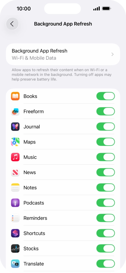 Press Background App Refresh. Press Background App Refresh.