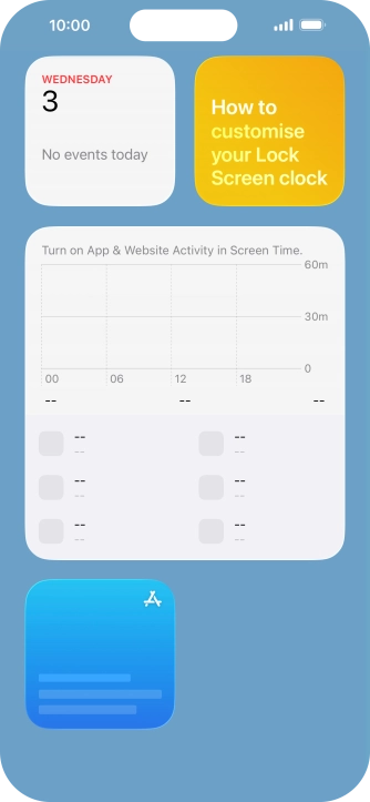 Press and hold the required widget until a pop-up menu is displayed. Press and hold the required widget until a pop-up menu is displayed.