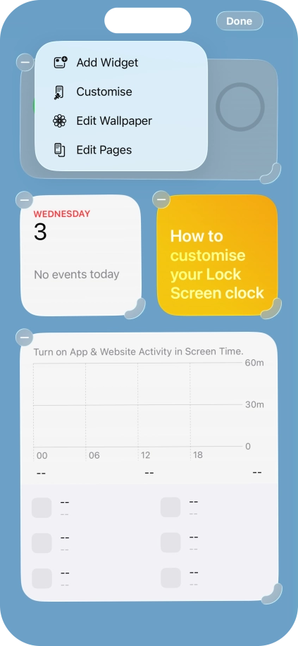 Press Add Widget. Press Add Widget.