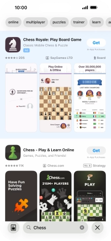 Press the required app. Press the required app.