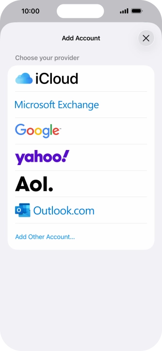 Press Microsoft Exchange. Press Microsoft Exchange.