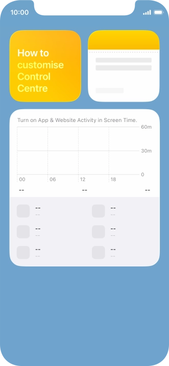 Slide your finger up or down on the screen to see more widgets. Slide your finger up or down on the screen to see more widgets.