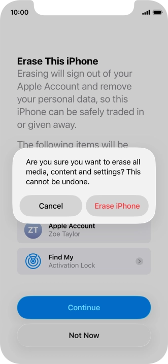 Press Erase iPhone. Press Erase iPhone.