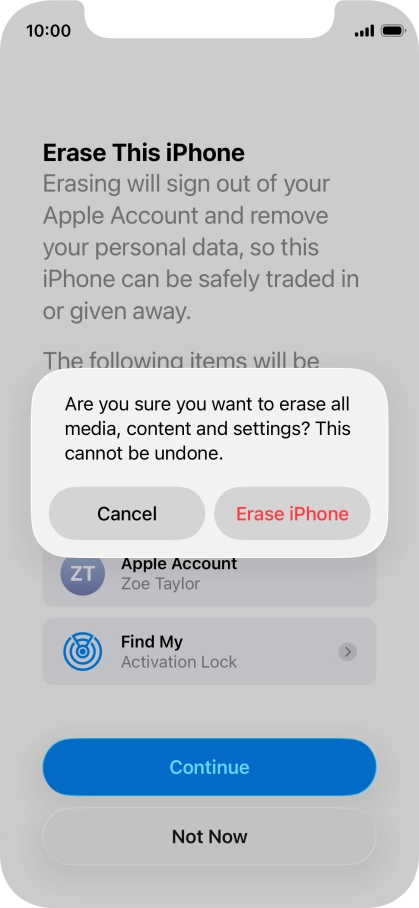 Press Erase iPhone. Press Erase iPhone.
