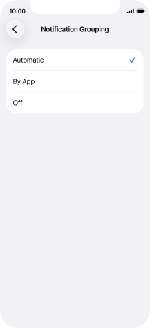 Press the required setting. Press the required setting.