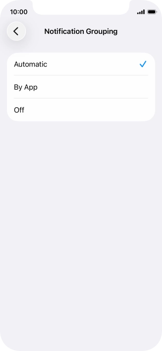 Press the required setting. Press the required setting.