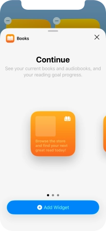 Slide your finger right or left on the screen to select the required widget size. Slide your finger right or left on the screen to select the required widget size.