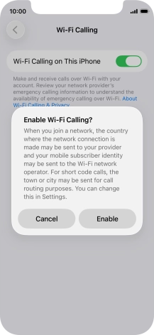 If you turn on the function, press Enable. If you turn on the function, press Enable.
