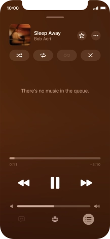 Press the shuffle icon to turn the function on or off. Press the shuffle icon to turn the function on or off.