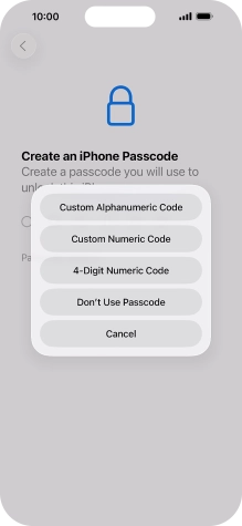 Follow the instructions on the screen to turn on use of phone lock code or press Don't Use Passcode. Follow the instructions on the screen to turn on use of phone lock code or press Don't Use Passcode.