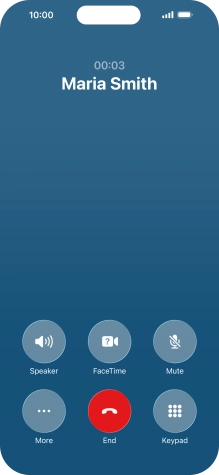 Press the end call icon to end the call and return to the home screen. Press the end call icon to end the call and return to the home screen.