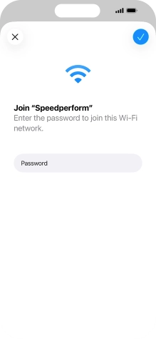 Key in the password for the Wi-Fi network and press the confirm icon. Key in the password for the Wi-Fi network and press the confirm icon.