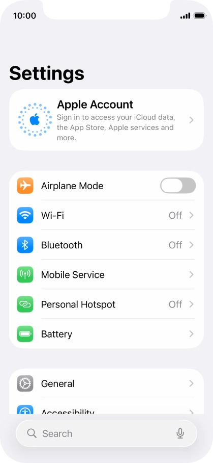 Press Apple Account. Press Apple Account.