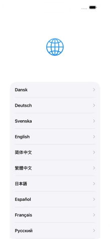 Press the required language. Press the required language.