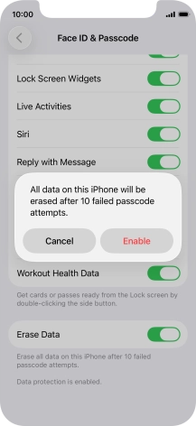 If you turn on the function, press Enable. If you turn on the function, press Enable.