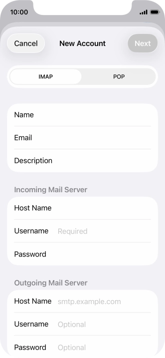 Press IMAP. Press IMAP.