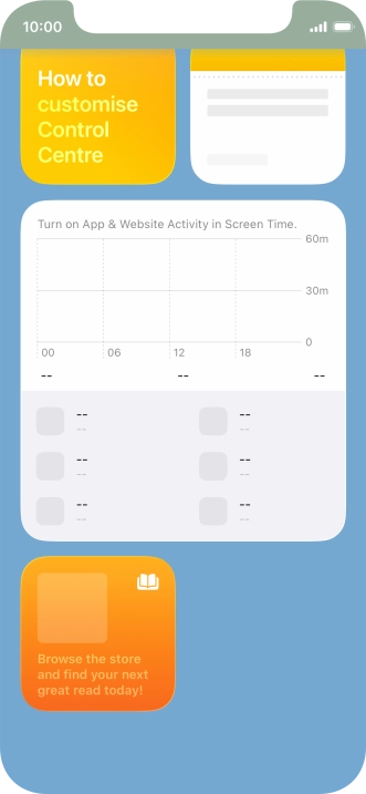 Press and hold the required widget until a pop-up menu is displayed. Press and hold the required widget until a pop-up menu is displayed.