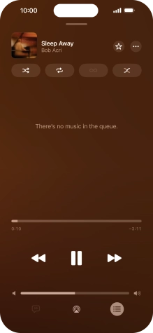 Press the shuffle icon to turn the function on or off. Press the shuffle icon to turn the function on or off.