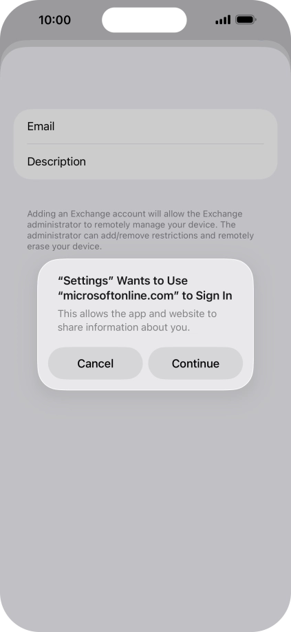 Press Continue. Press Continue.