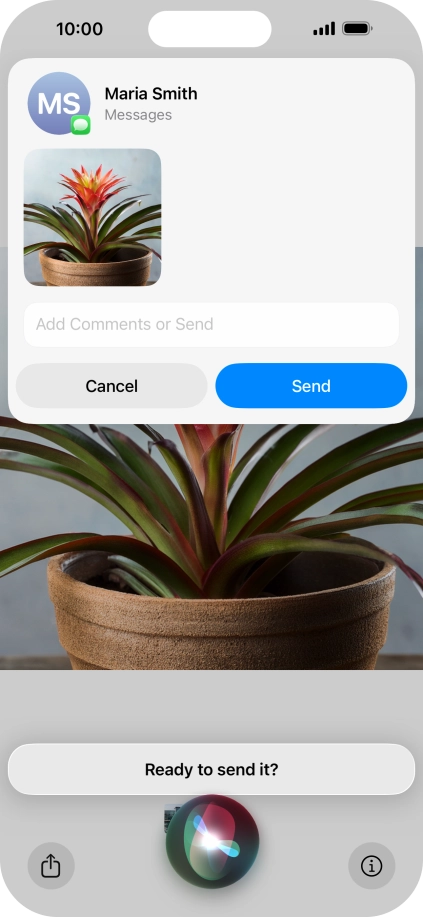 Ask Siri to share the screen content with your contacts. Ask Siri to share the screen content with your contacts.
